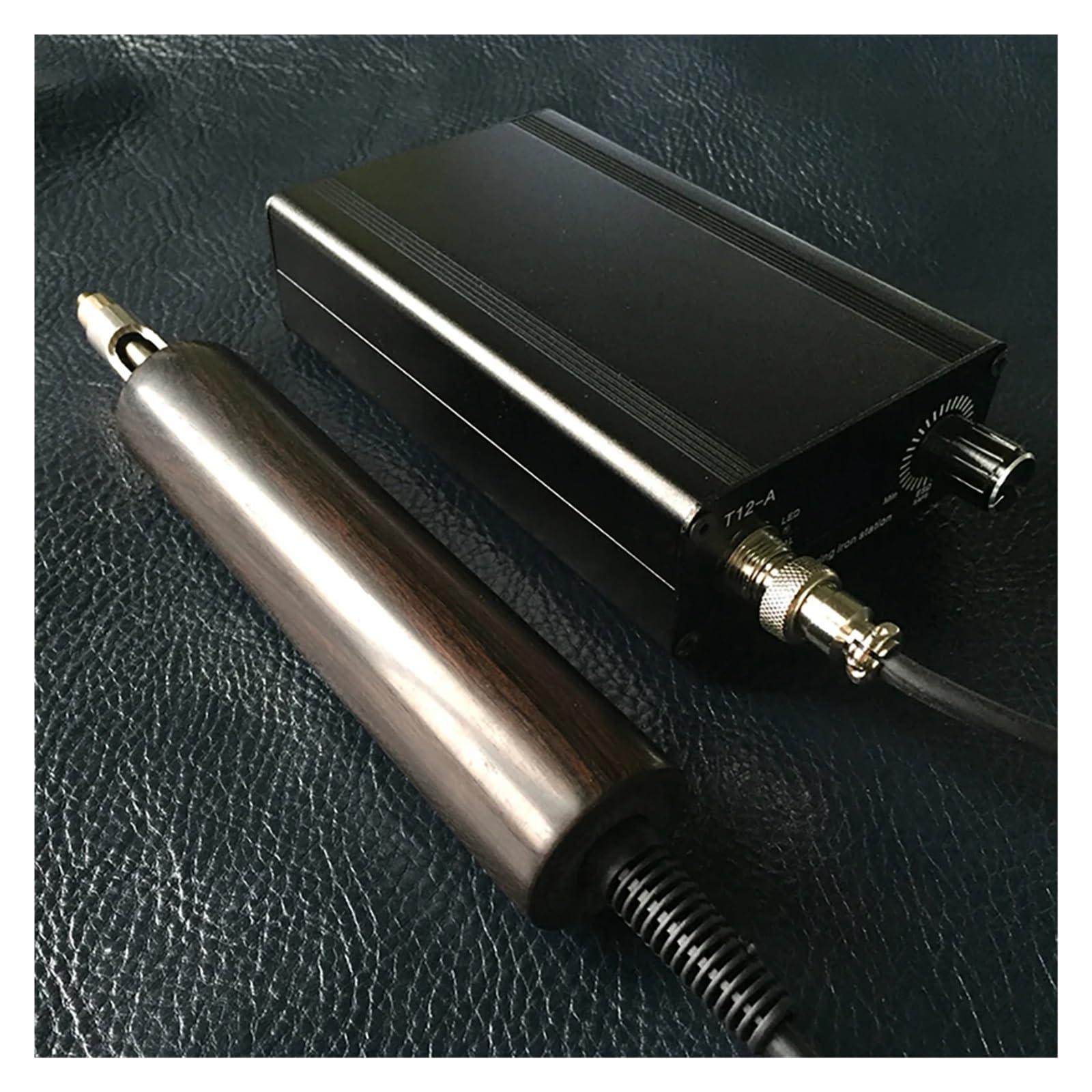 Yhdizsupo Ebony Handle Leather Craft Electric Creasing Edging Machine Leather Edge Creaser Diy Handle Creaser Edger Crimper Tool Set(Ebony Handle)