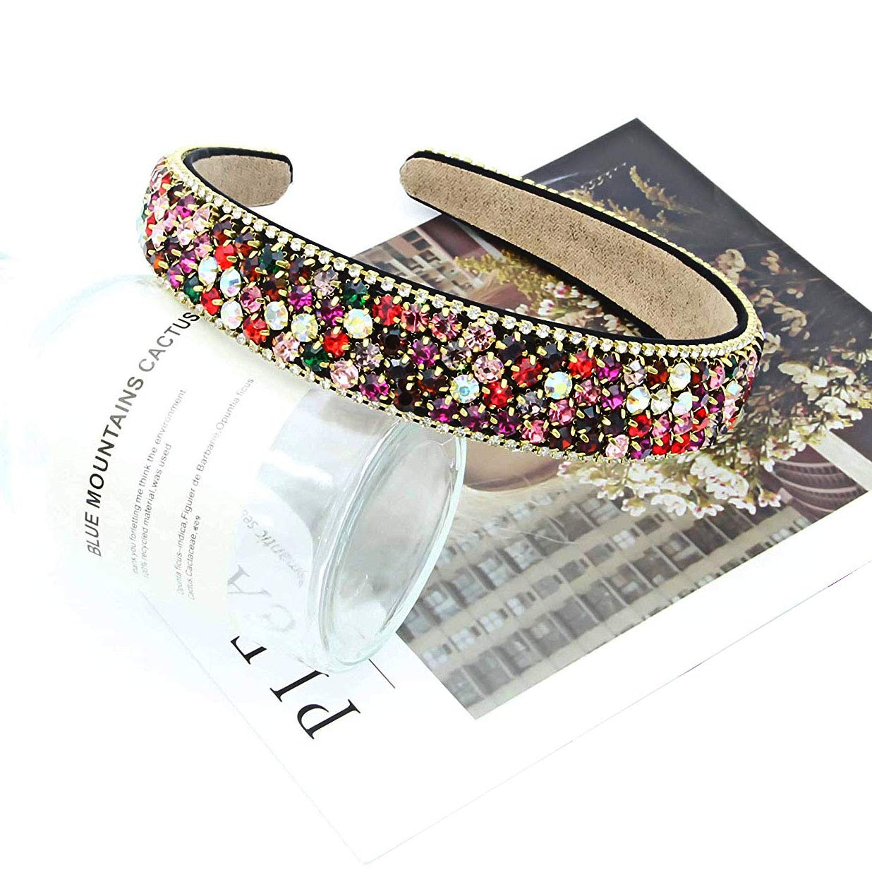 CarXs Cerchietto per capelli con perline di cristallo e strass da