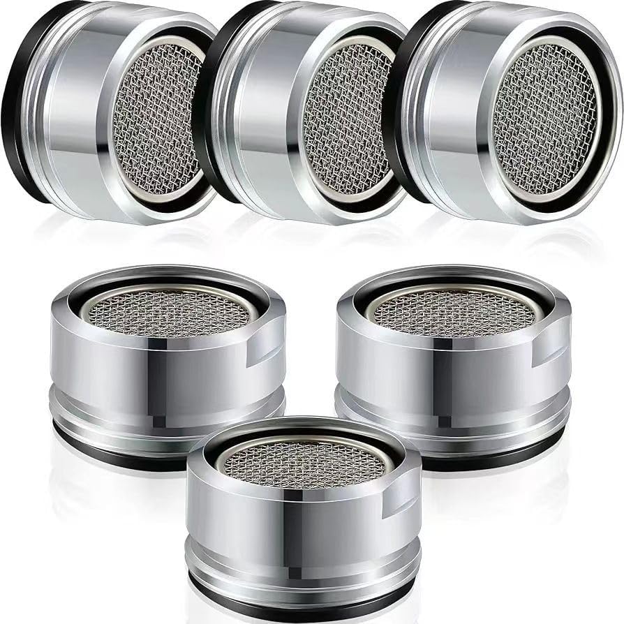 6PCS Faucet Aerator,Sink aerator， Bathroom Sink Aerator Replacement Parts, with Brass Shell 0.9 Inch 24mm Male Thread