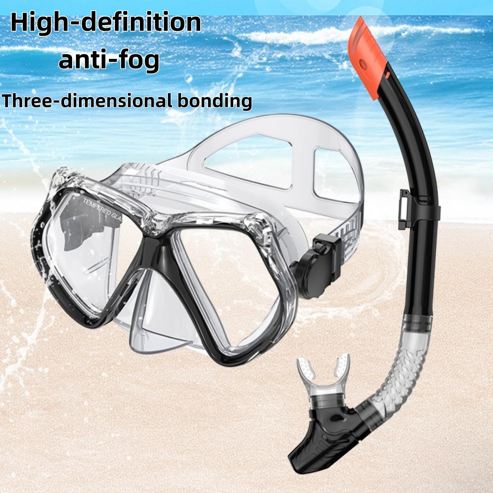 Juego de esnórquel para adultos, con gafas de buceo y tubo seco, unisex para adultos