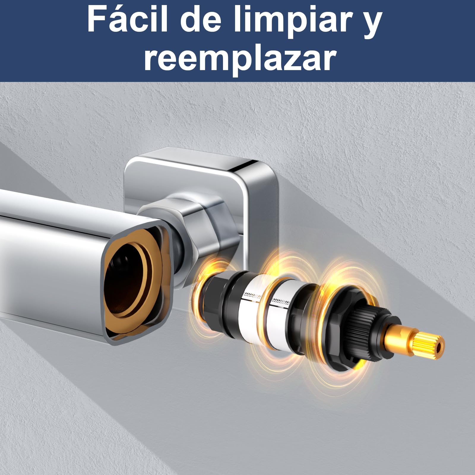 Grifo termostático anti-escaldaduras con bloqueo 38°C para baño