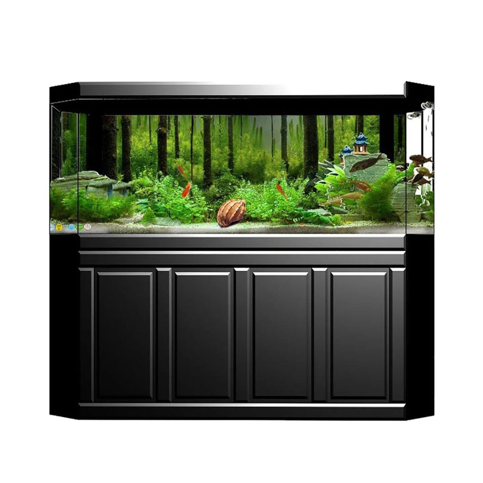 Fond D'Aquarium Affiche de Fond réservoir forêt sous-Marine adhésive en PVC, Papier décoration imperméable(122x46cm)