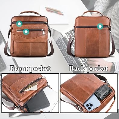 BAGZY Men's Crossbody Bag Genuine Leather Small Shoulder Bag for Men Business Backpacks Handbags Travel Bags