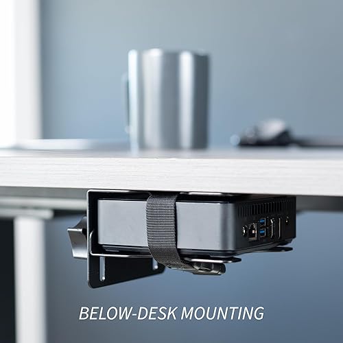 Miniatura 7 de VIVO Adjustable Thin Client Mini PC Mount Bracket, CPU VESA Under Desk and Monitor Arm Computer Holder, Black, MOUNT-PC05C