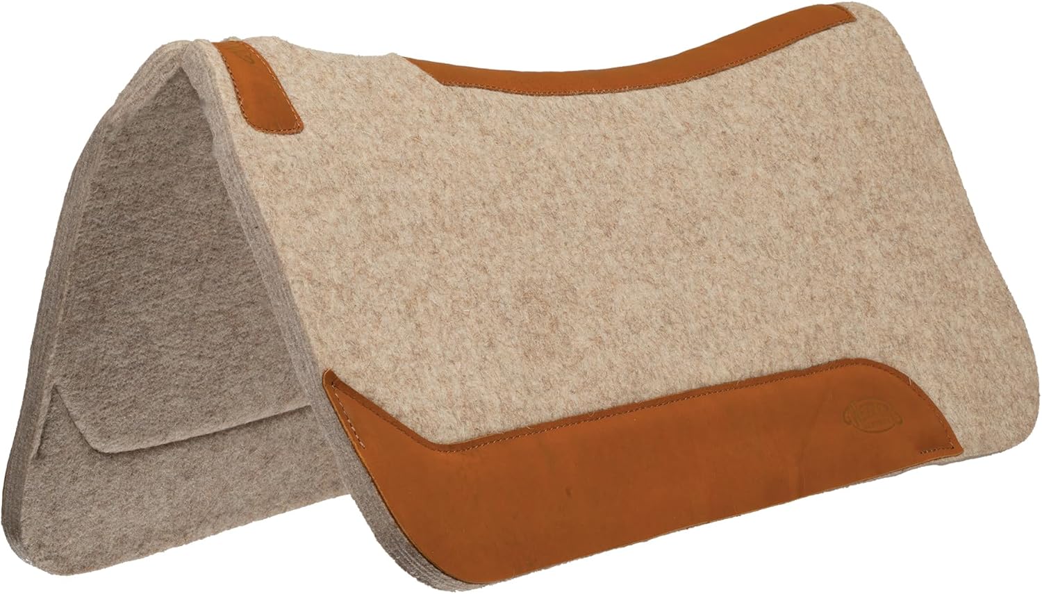 33" x 32" Contoured Wool Blend Felt Horse Saddle Pad, Shock Absorbing Western Saddle Pad for Protection, Durable Equine Supplies, ‎Tan
