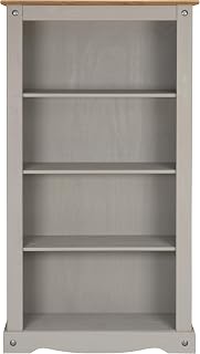 Corona Grey Wax Medium Bookcase, Mexican Pine