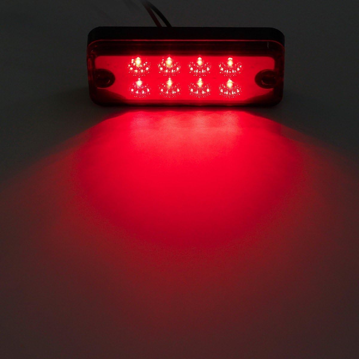 Partsam 20Pcs 4 Inch Led Rectangular Side Marker Clearance Lights, 8 LED Running Lights for Trailer Truck RV Camper Motorhome Car Truck, 12V (10 Amber + 10 Red)