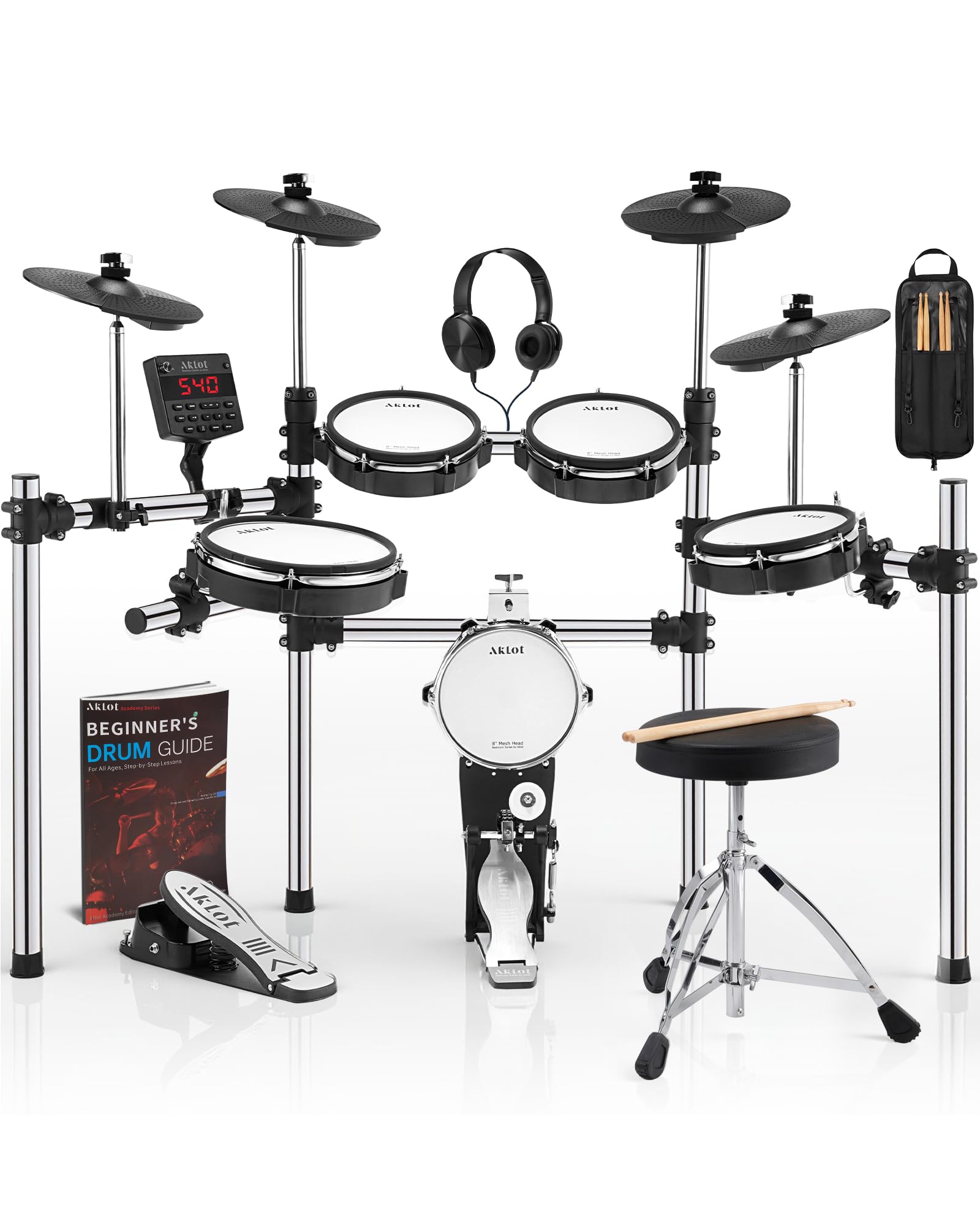 AKLOT Electric Drum Set with Kick-Tower: