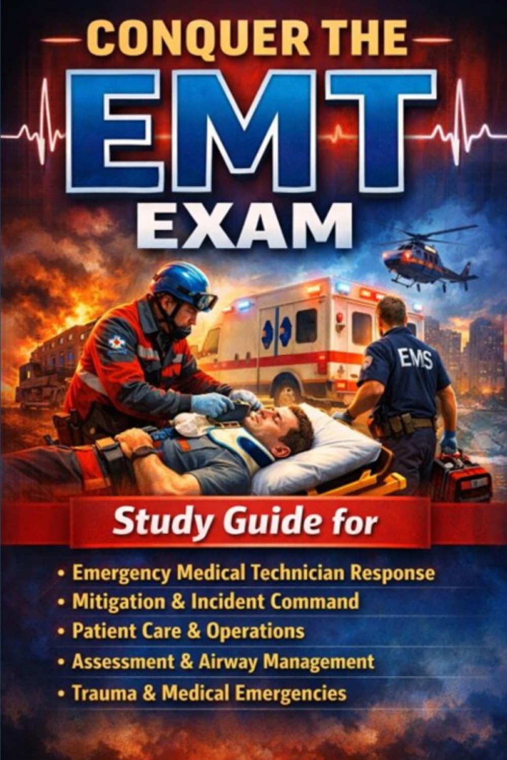 Conquer the EMT Exam: Study Guide for Emergency Medical Technician Response, Mitigation, Incident Command, Patient Care, Operations, Assessment, ... and Medical Emergencies (Public Safety Exams)