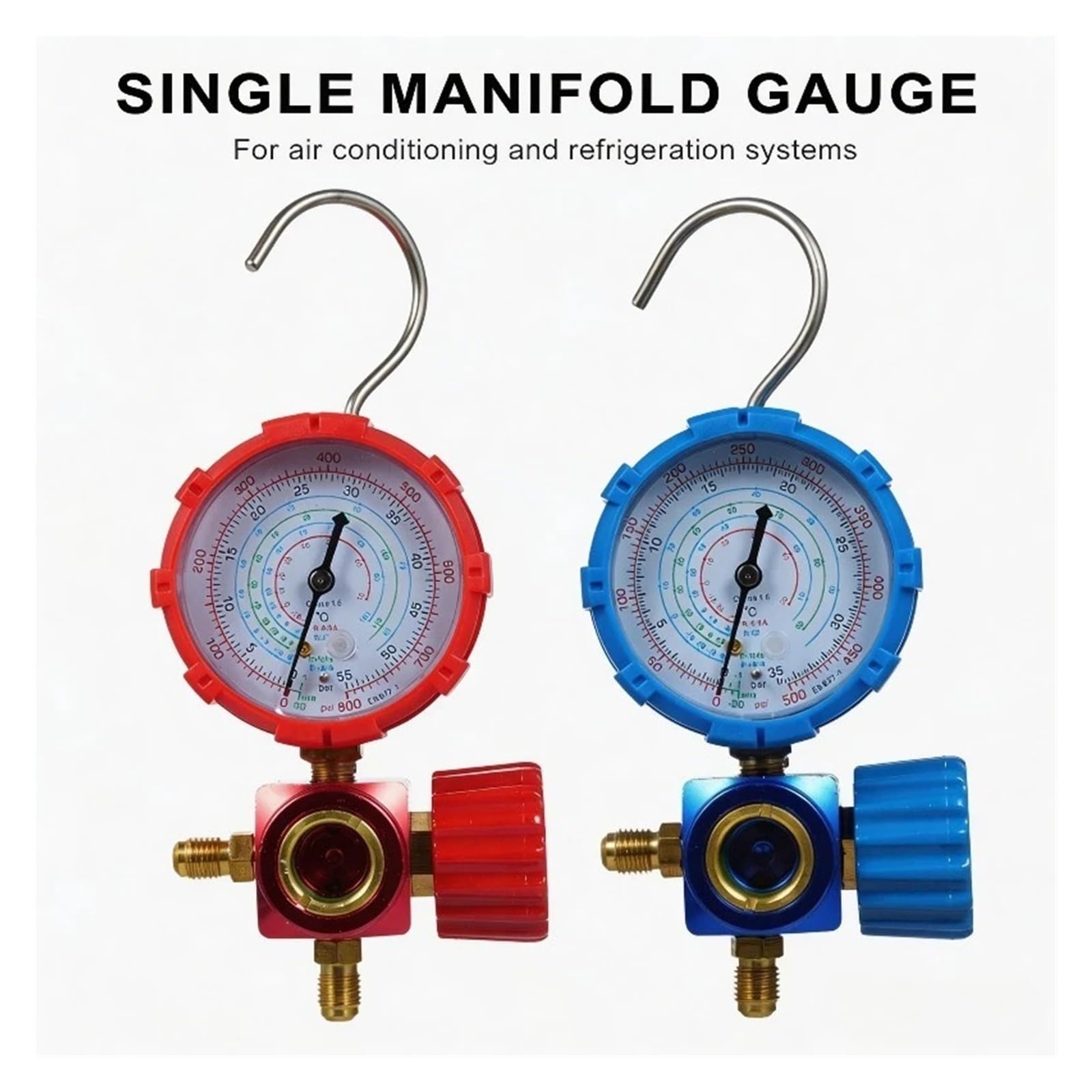Manomètre, Jauge à collecteur basse pression 0-500PSI outil d'entretien de climatiseur réfrigérant, Interface universelle SAE 1/4"