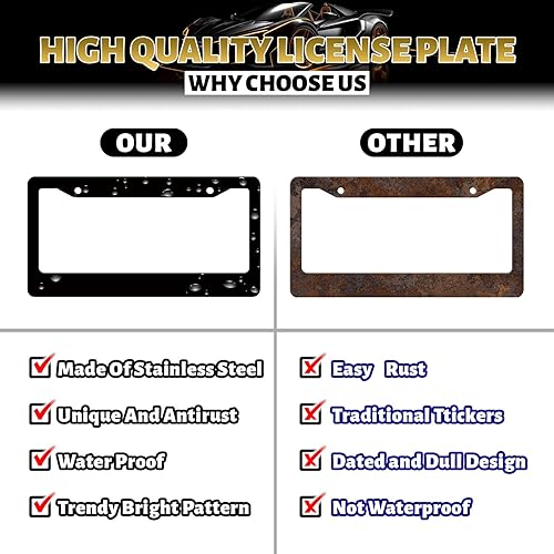 Miniatura 3 de Marco de matrícula de Galaxy Forest, diseño de estrellas espaciales, color azul y morado, personalizable de acero inoxidable colorido, piezas de