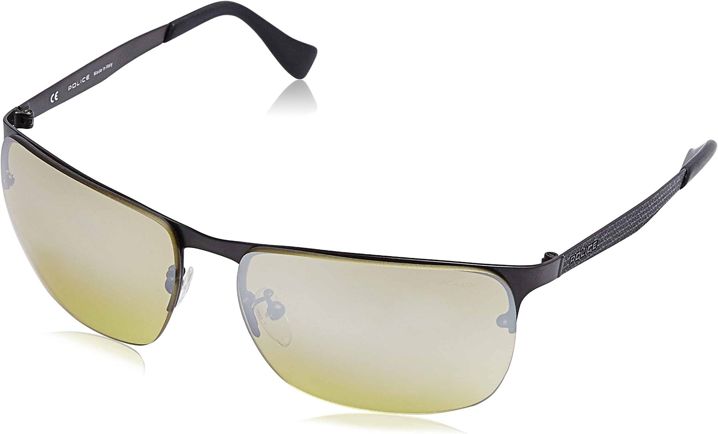 Police Eyewear Sunglasses Defense 2 Matte Gunmetal Yellow/Mirror Silver Lens