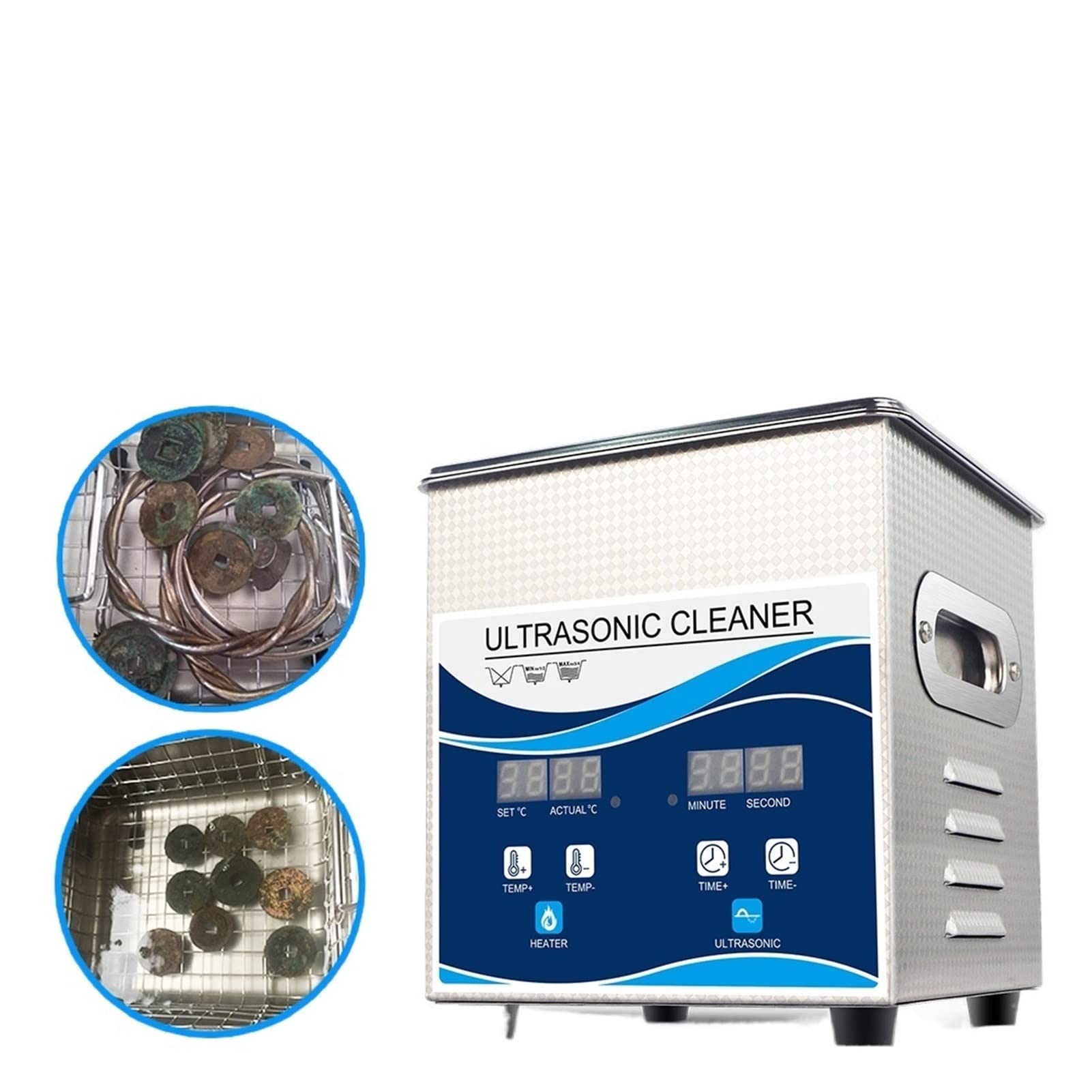 Amazon.co.jp: 金属超音波洗浄機 超音波コインクリーナー1。3L 120Wジュエリークリーナー銅硬貨用超音波マシンクリーニングマシン古い コインローマンコイン記念 用精密部品日用小物スッキリ洗い貴金属指輪洗浄 (Color : 120W) : 産業・研究開発用品