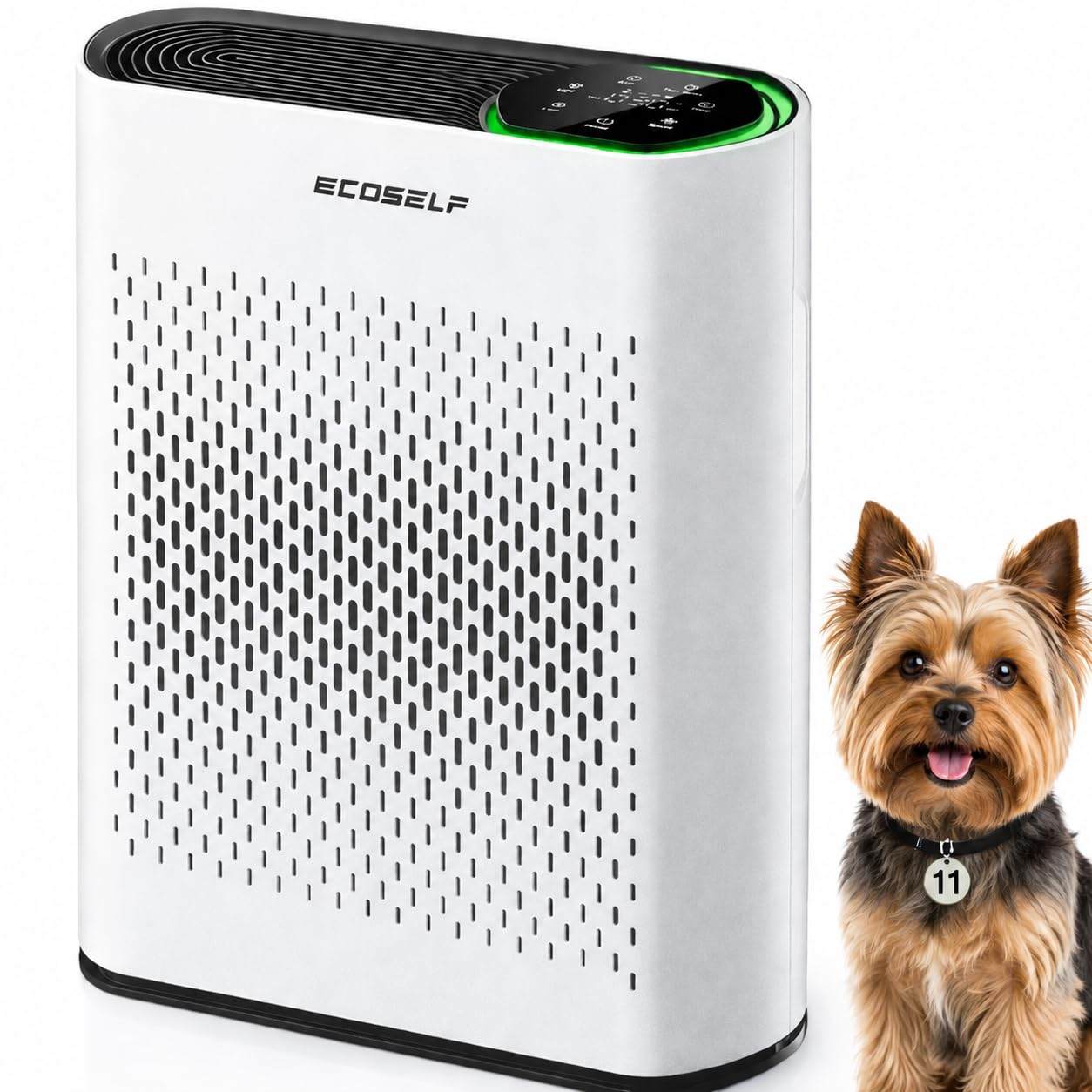 Photo 1 of Large Room Air Purifier, 3-Stage True HEPA Filter 360° Full Coverage Air Cleaner, 30 Mins Fast, Real-Time PM2.5 Air Quality Monitor, Large Touch Display, 20dB Ultra-Quiet Sleep Mode for Home, White