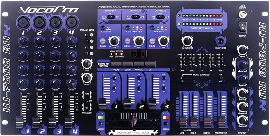 Amazon.com: VocoPro KJ-7808RV Professional KJ/DJ/VJ Mixer with DSP