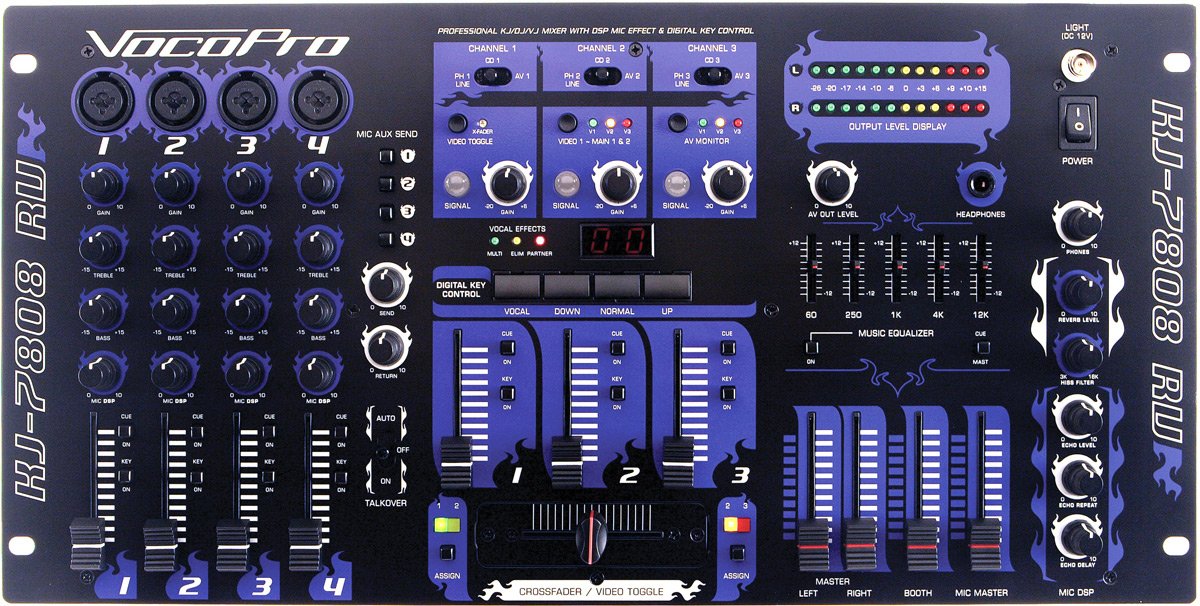 Amazon.com: VocoPro KJ-7808RV Professional KJ/DJ/VJ Mixer with DSP