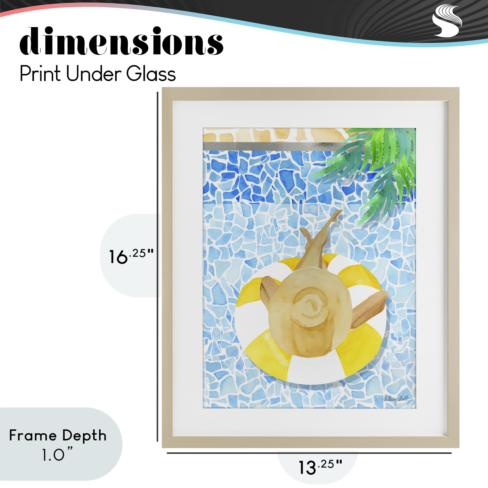 Poolside Drift Coastal Travel, stampa con cornice sotto vetro, 33 x 40 cm