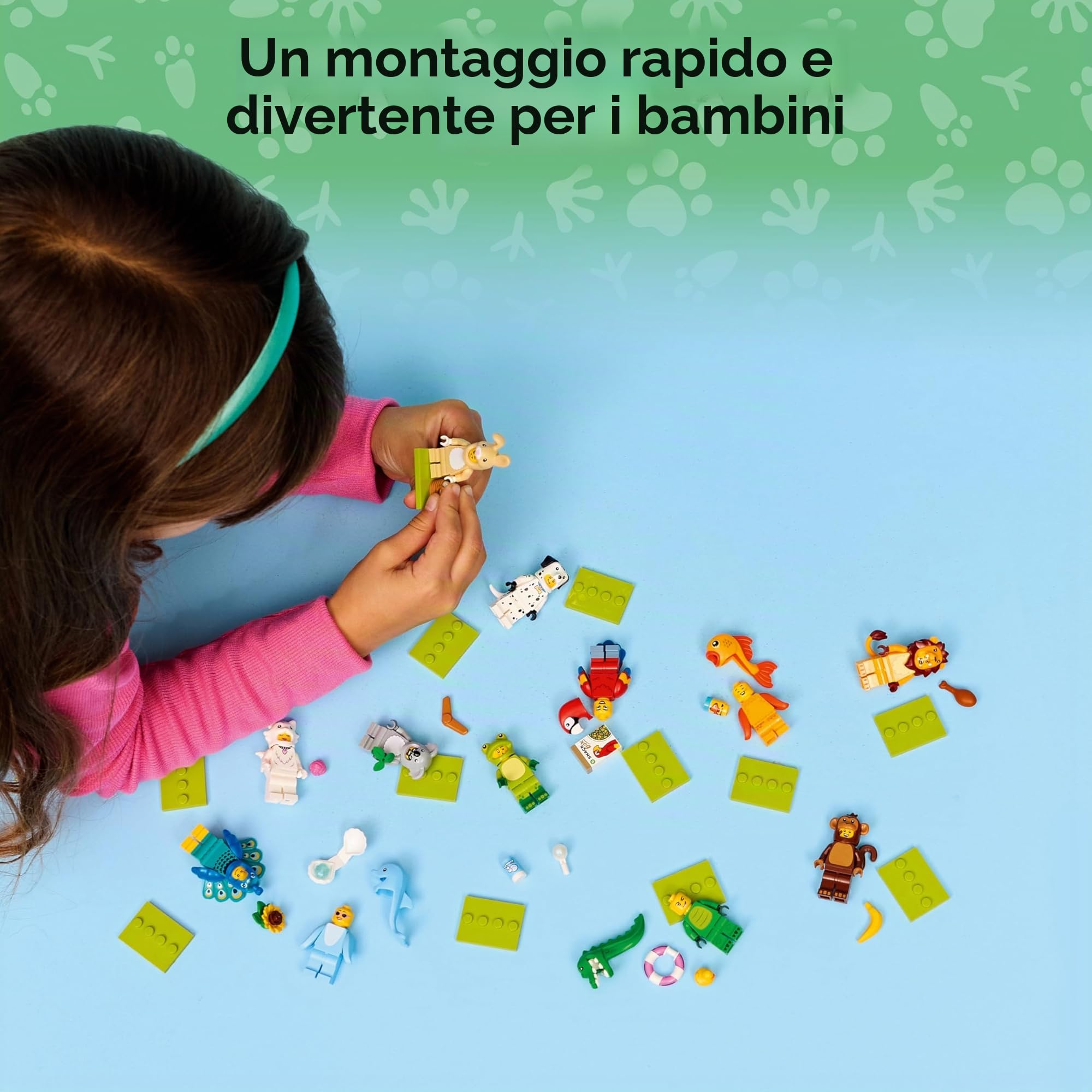 Lego - Minifigure serie 28 con 12 personaggi: set completo di minifigure Lego serie 71051 animali (con piastrella stampata)