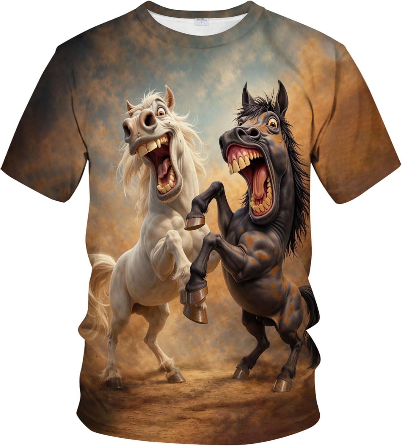 Blissboy Fantasy Horse Graphic T-Shirt Novelty Short Sleeve Crewneck Shirt