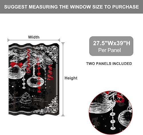 Miniatura 97 de Baocicco Cortinas opacas de Navidad para dormitorio, sala de estar, árbol de Navidad, chimenea, cortinas de ventana con ojales, cortinas familiares
