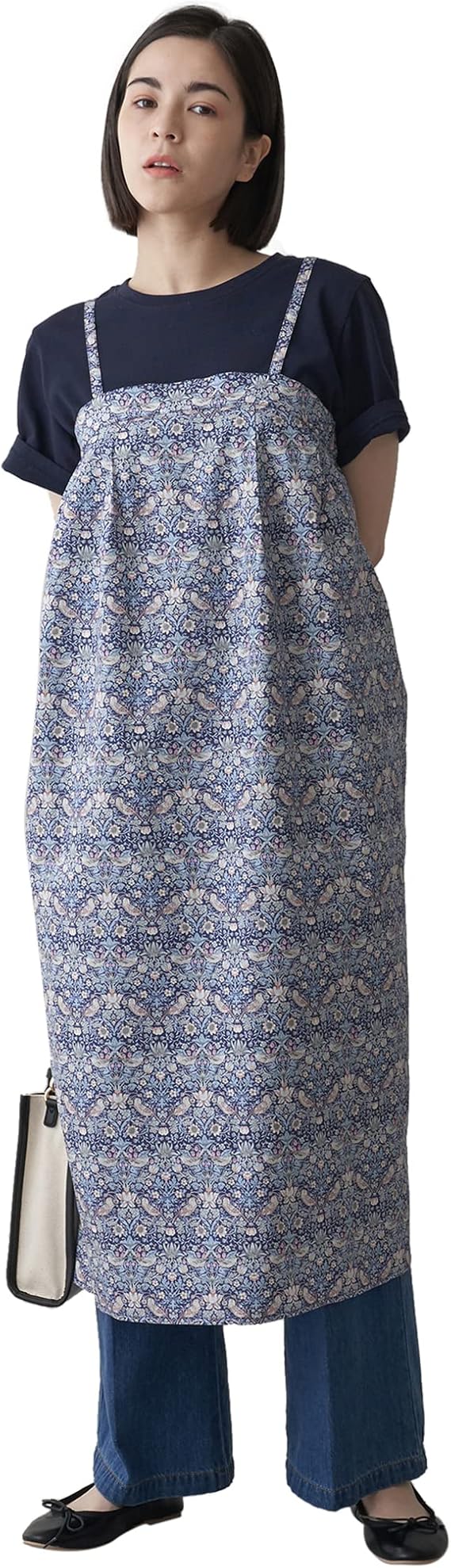 Amazon Co Jp アフタヌーンティー リビング Afternoontea Living ワンピース チュニック Hf66 ジャンパースカート リバティプリント ブルー 服 ファッション小物
