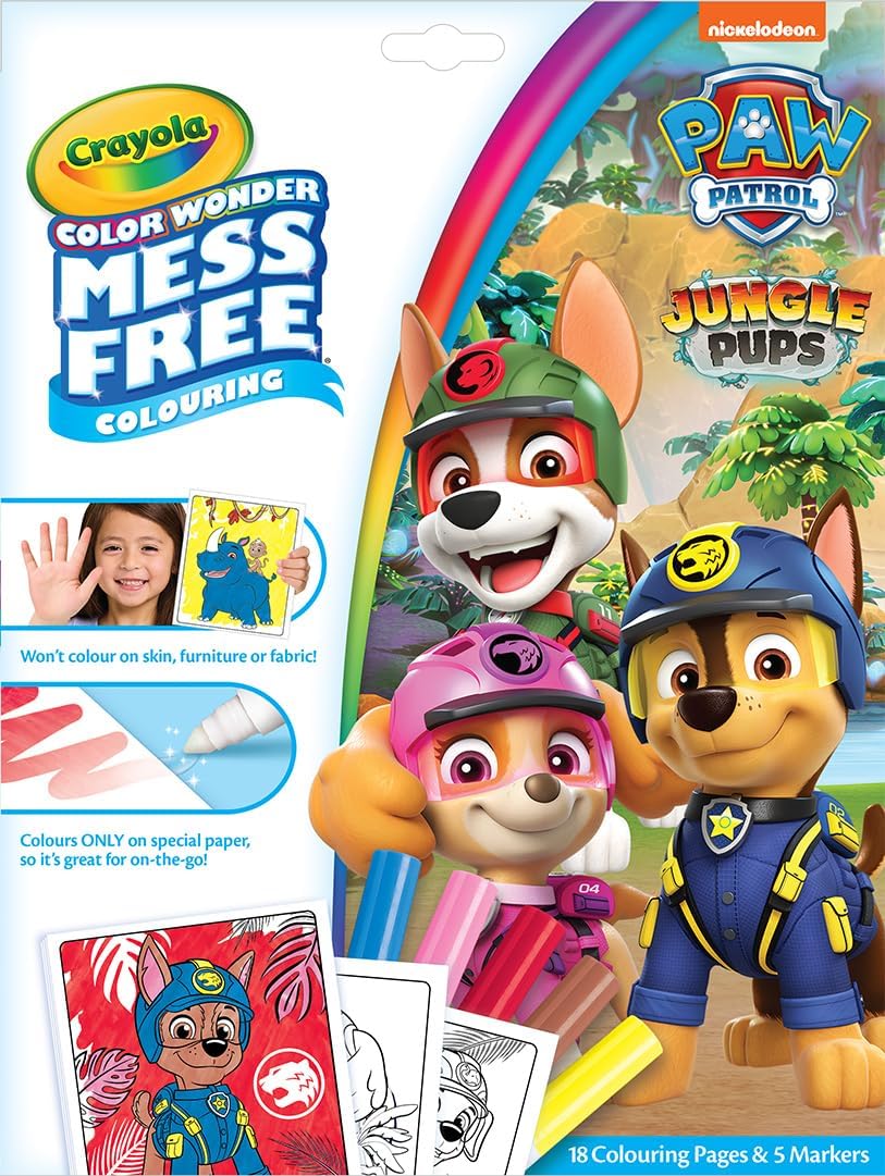 CRAYOLA Color Wonder - Paw Patrol Mess-Free Colouring Book (Includes 18 Colouring Pages and 5 Magic Color Wonder Markers)
