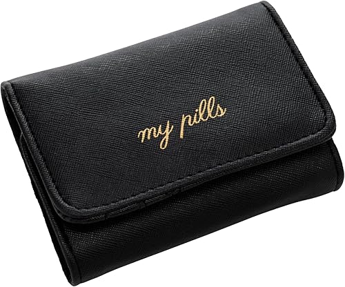 Miamica Pastillero con cierre de cremallera o cierre a presión con organizador de medicamentos de plástico extraíble de 8 días - Mantén tus