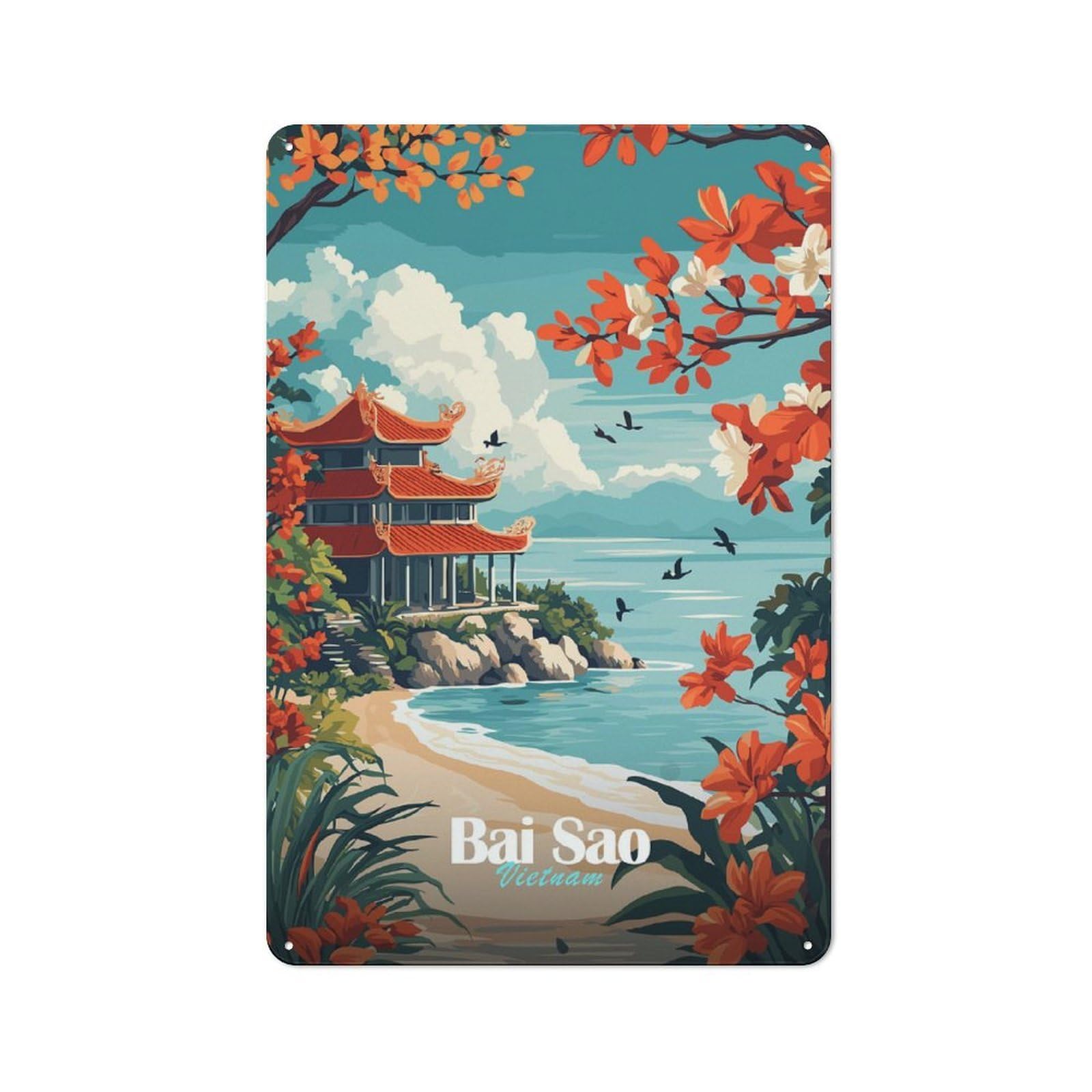 Junmoney Style-13 Smart Bai Sao Vietnam Travel Office Metal Sign 30X20cm, Creative Space Decor For Home Office, Reading Corner Or Bedroom
