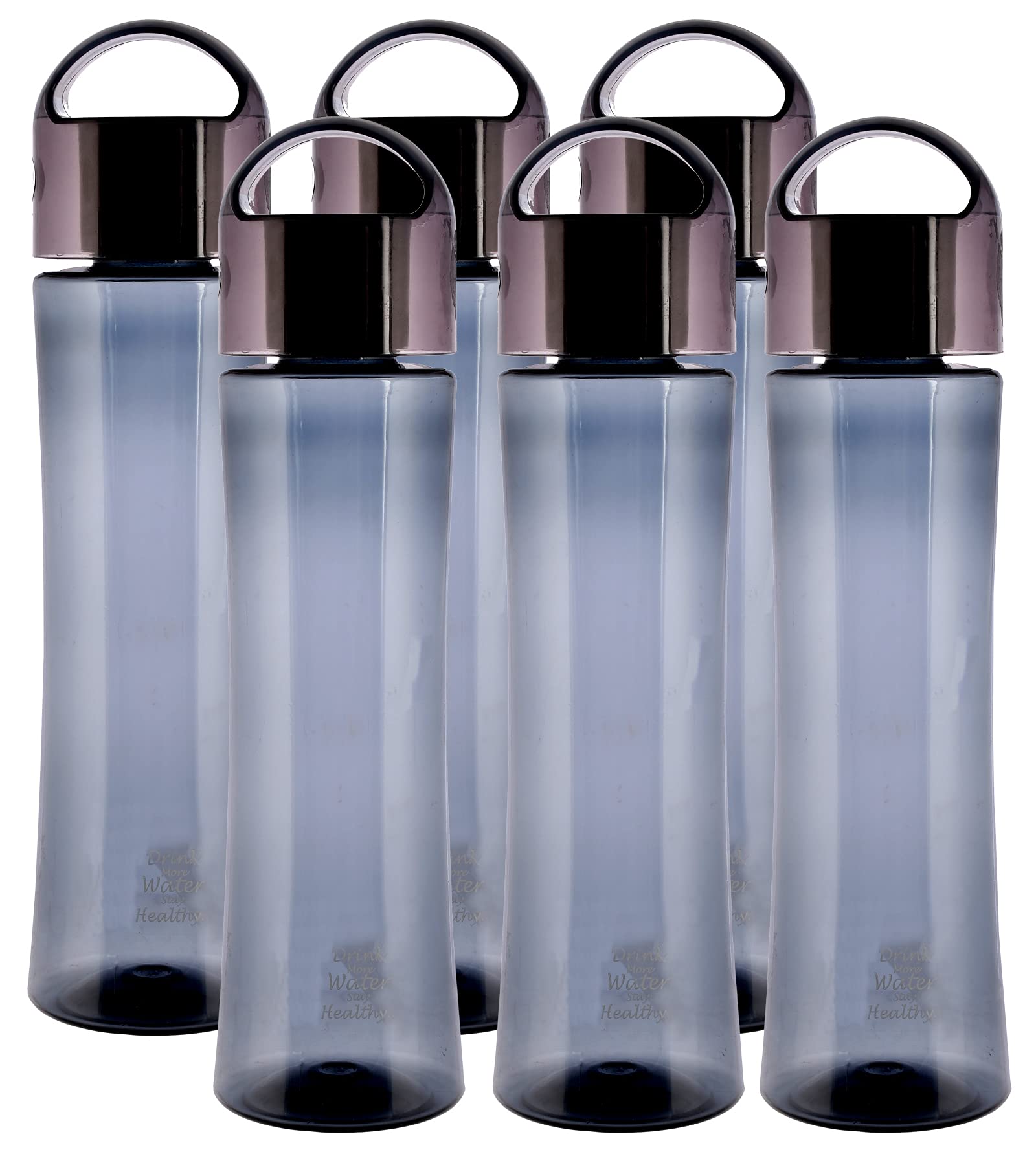 Kuber Industries Unbreakable BPA & Leak Free Plastic Water Bottle- 1 Litre, Pack of 6 (Grey)