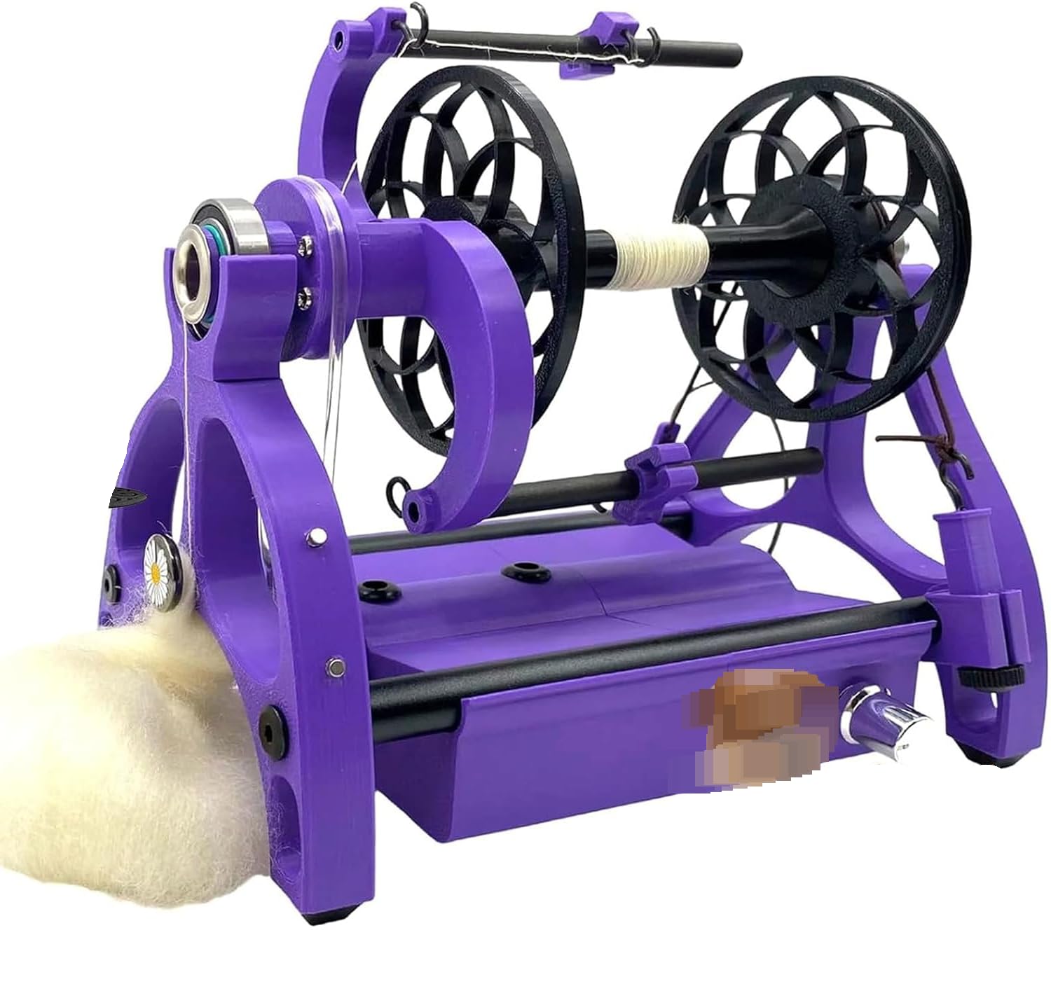 Hilador de hilo eléctrico con pedal y 3 bobinas devanadora de lana de 120g