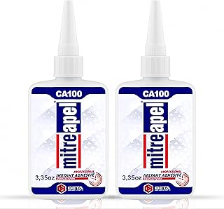 MITREAPEL Cyanoacrylate (CA) Super Glue (2x3.5 oz) for Plastic, Metal, Leather, Ceramic - Fast Adhesive for Woodworking, Hobby Models, Carpentry - 2 Pack