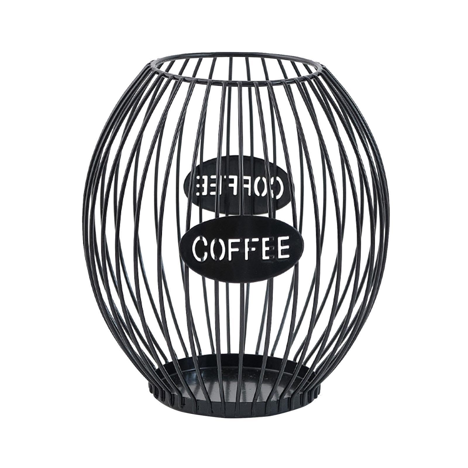 Ioensy Coffee Pod Holder, Counter Coffee Capsule Holder Metal Coffee Pod Storage Espresso Capsule Holder for Desk Countertop Office, Black M