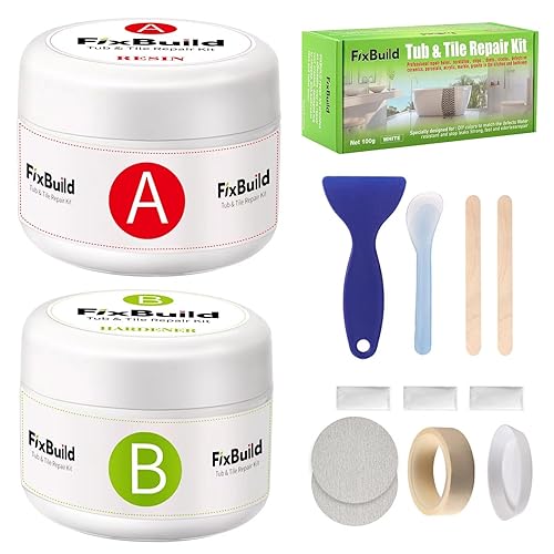 Kit de reparación de porcelana para reparación de bañeras, fregaderos, mármol, azulejos, color blanco