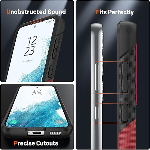 Miniatura 8 de Asuwish Funda protectora para Samsung Galaxy S23 5G con protector de pantalla de vidrio templado y accesorios de celda, protección de doble capa