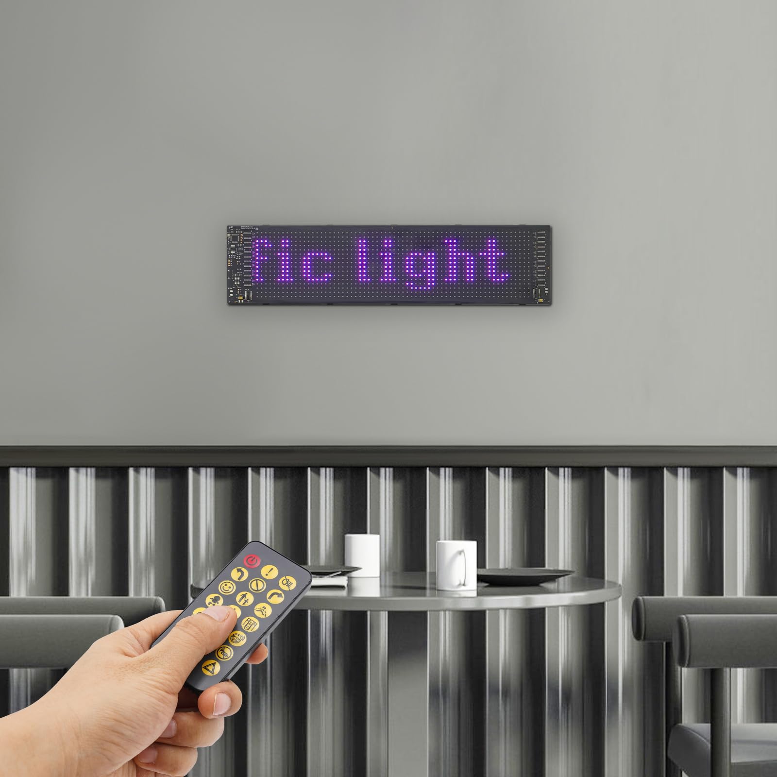 Led Anzeigetafel 37.4 * 9.2cm Led Namensschild Mit Fernbedienung Led Laufschrift Programmierbar Leuchtschild FüR Auto RGB LED-Anzeige LED-Schild USB-Stecker LED-Anzeigetafel 4.5M Kabel