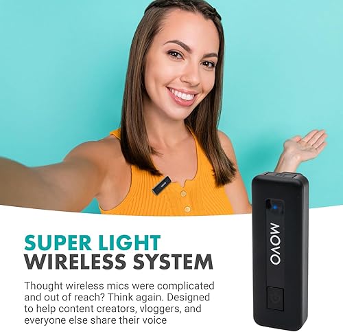 Miniatura 3 de Movo Micrófono inalámbrico Mini USB-C para iPhone 15 - Micrófono iPhone 15 compatible con iPhone 15 Pro Max - Duración de la batería de 10 HR, rango
