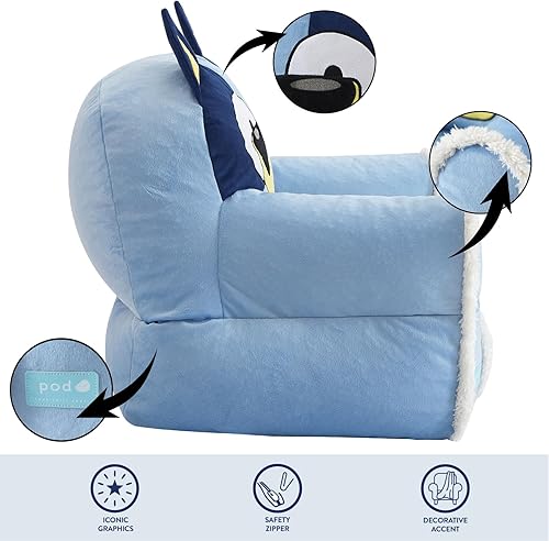 Miniatura 5 de Bluey Sofá Puf para Niños con Reposabrazos, Suave, Cómodo, Asiento Estructurado para Mayores de 3 Años, Silla de Descanso, Ligero y Acogedor, Ideal