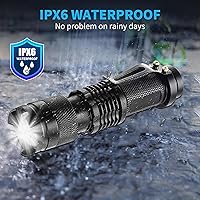 Vista 7 de 10 Pieces LED Flashlights Torch, High Lumens Mini Flashlight Waterproof Pocket Flash Light with 3 Modes, Adjustable Focus Zoomable for Camping