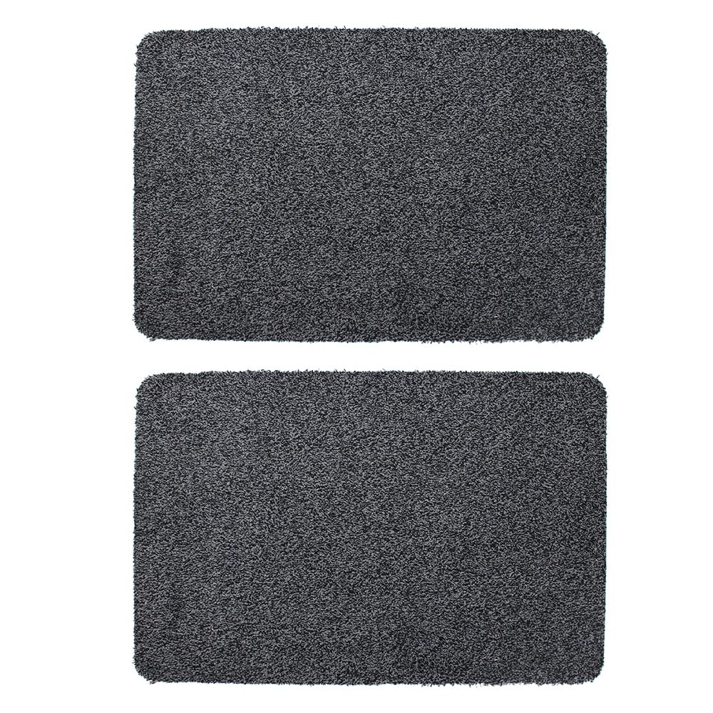 JVL Tanami Doormat Set of 2 - Charcoal - 50cm x 75cm