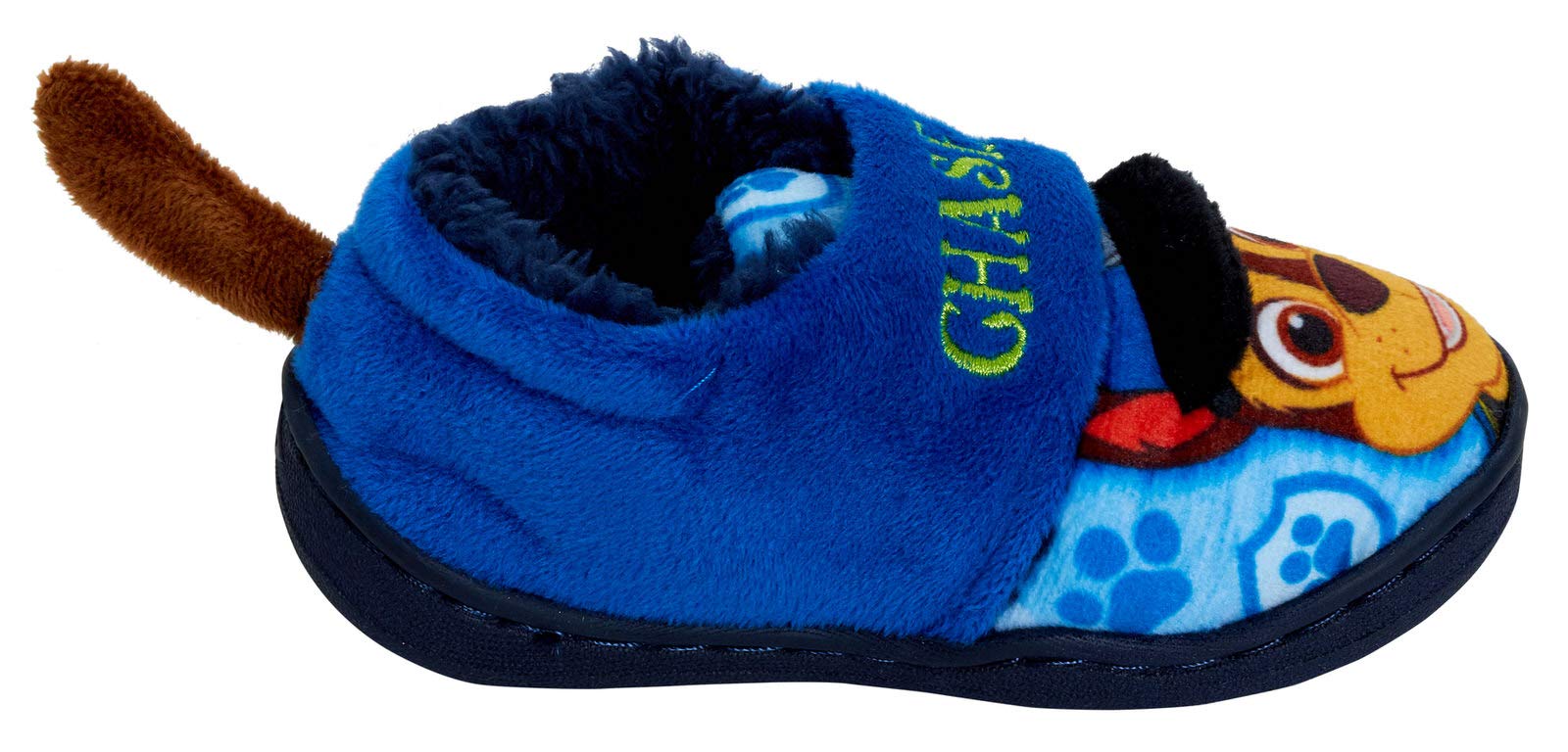 Pat’ Patrouille Pantoufles en relief avec doublure en polaire pour enfant, motif Chase