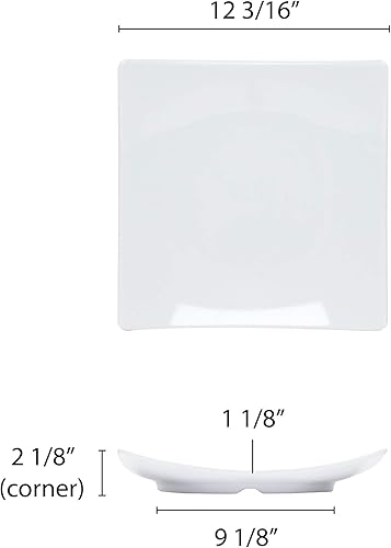 Miniatura 2 de Classic vajilla de melamina blanca colección 12 3/8" plato de llamarada, 2" de profundidad, viene en docena.