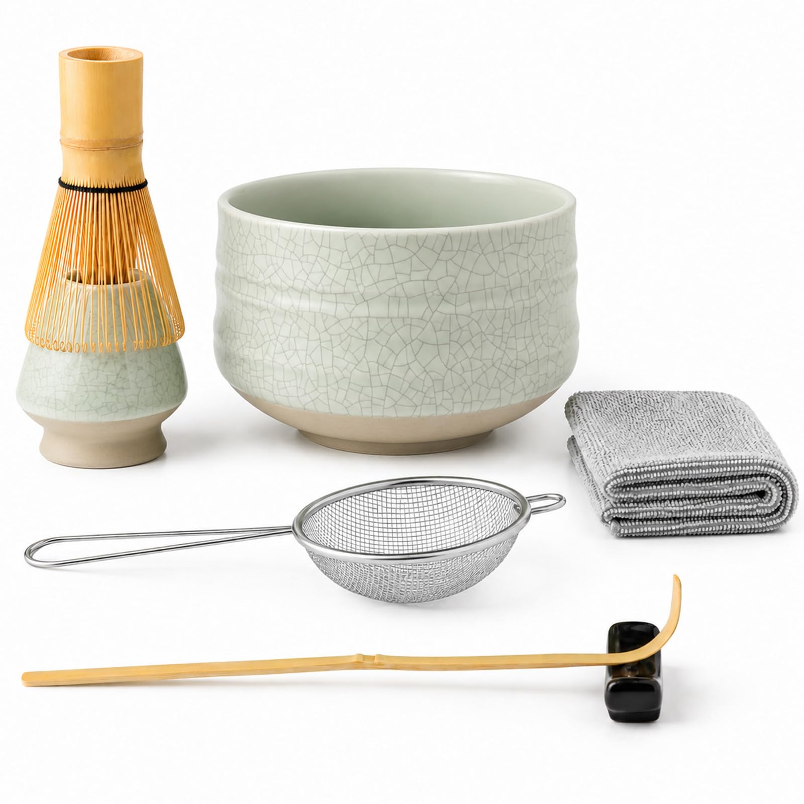 7 Pcs Matcha Set, Matcha Kit for Ceremony, Matcha Tea Set for Making Latte, Japanese Matcha Ceremony Kit, Matcha Whisk Set and Bowl(chawan) with All Accessories, Gift for Matcha Lover