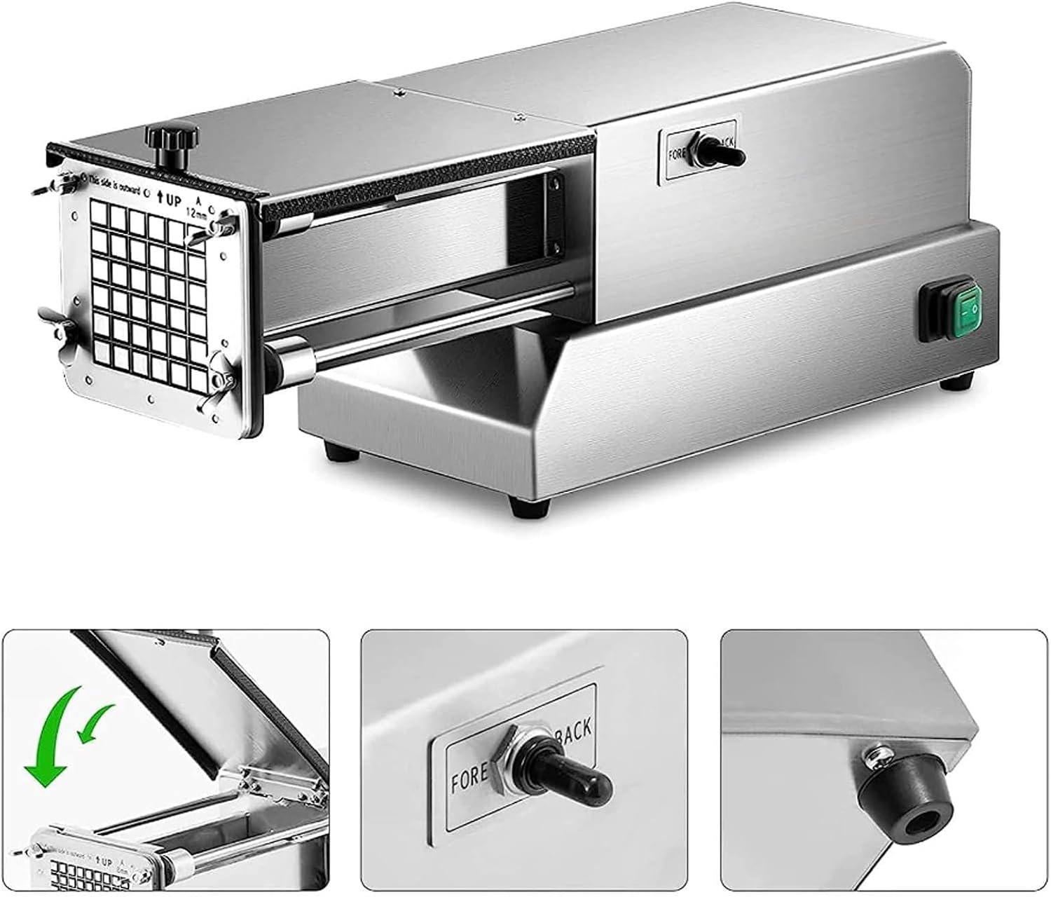 Electric-French-Fry-Cutter,-Automatic-French-Fry-Machine,-Stainless-Steel-Electric-Potato-Blades,-Perfect-for-Cutting-Potatoes,-Carrots,-Zucchini,-Cucumbers