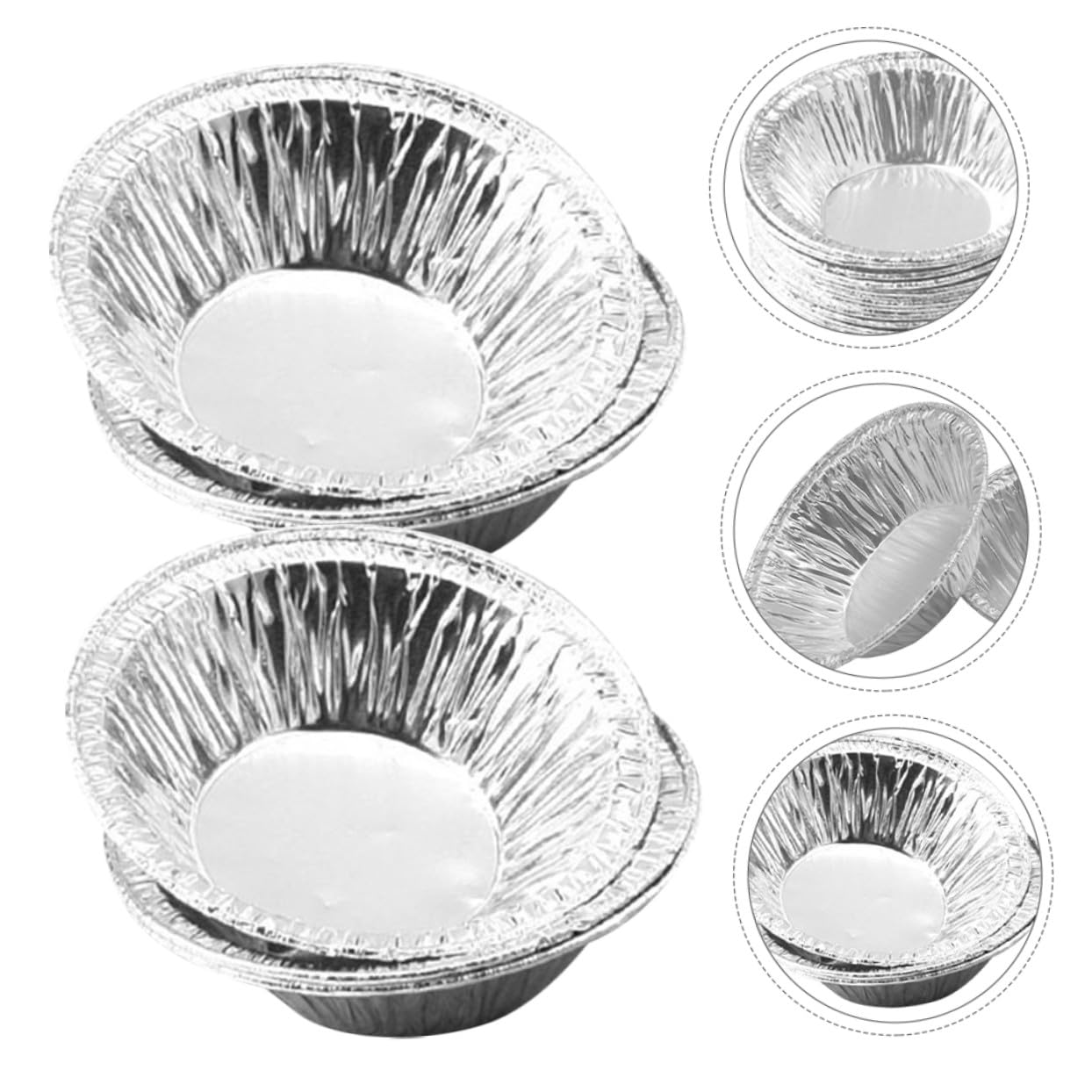 COLLBATH Mini Moldes Redondos de Aluminio Excelente Conductividad Térmica y Diseño Compacto 500 para Tartas de Huevo para Panaderías y Restaurantes