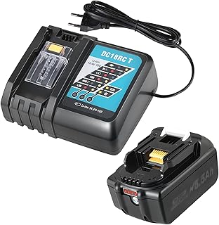 Batería 5.5Ah para Makita 18V con Cargador DC18RC, Compatible con BL1860B BL1850B BL1840B BL1830B BL1860 BL1850 BL1815 BL1825 BL1835 BL1845 LXT400