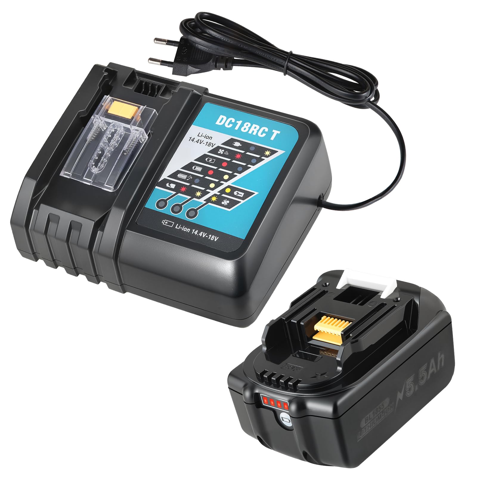 BXOXD 2 x 18V 5500mAh Akku 18V akku Ersatzakku mit DC18RC La