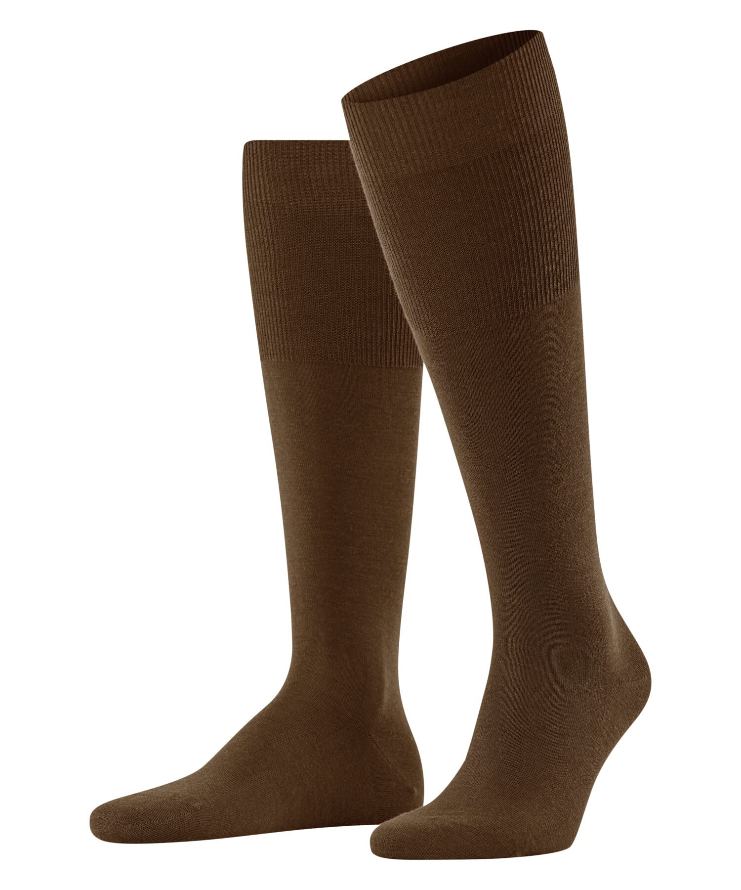 FALKE Airport M Kh lana cotone al ginocchio tinta unita 1 paio, Calzini lunghi Uomo, Marrone Tawny 5124, 47-48