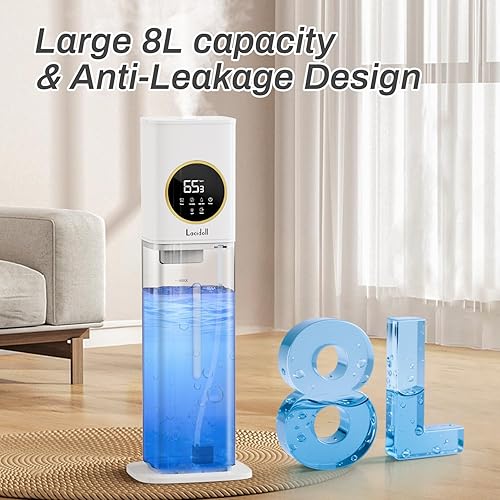 Miniatura 3 de Humidificador para habitación grande, humidificadores de 2.1 galón8 litros para dormitorio y hogar con difusor de aceite esencial, humidificadores