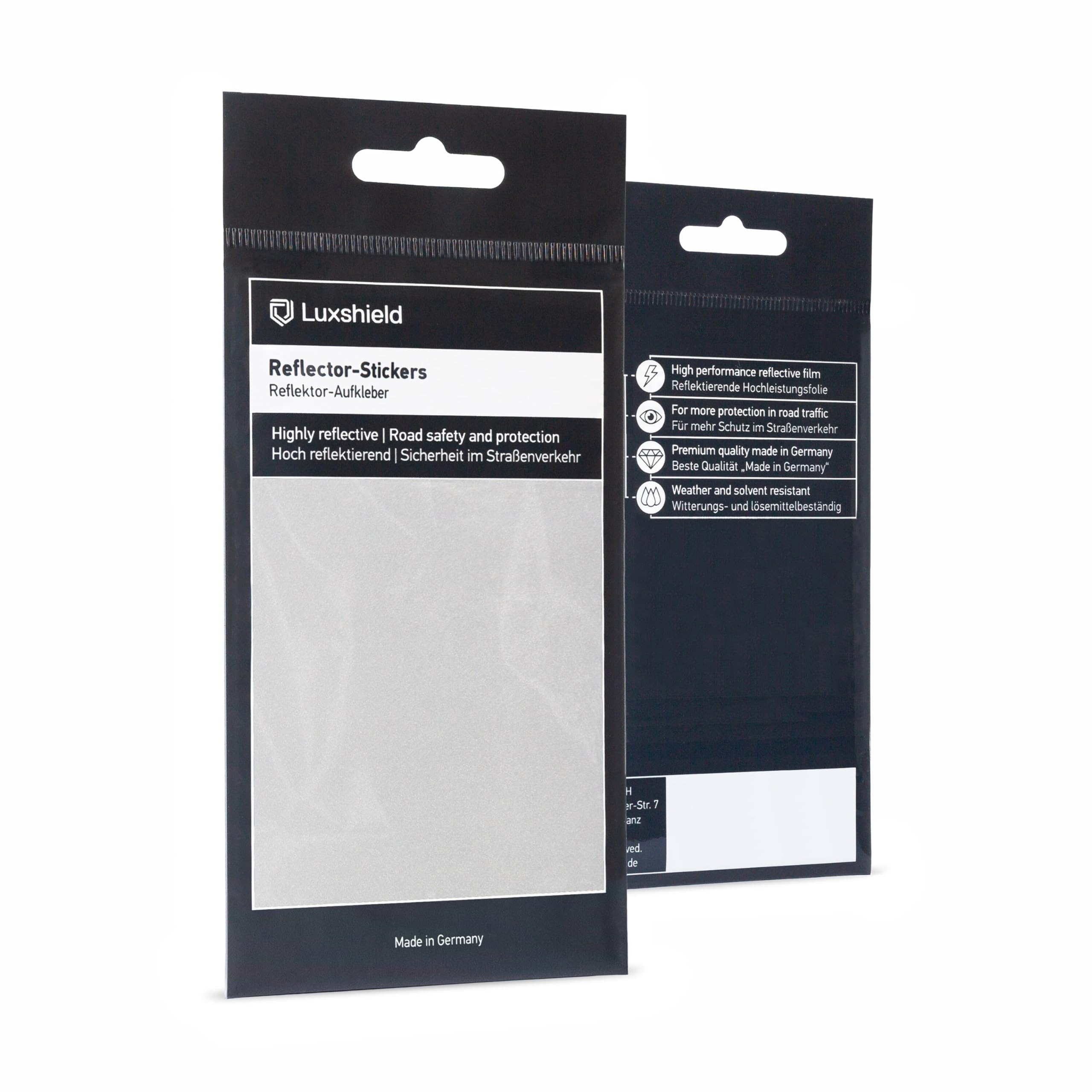 Luxshield Reflector Sticker Set - Universal Cutting - for bicycle scooter pram - reflective tape - reflective stickers — image 1