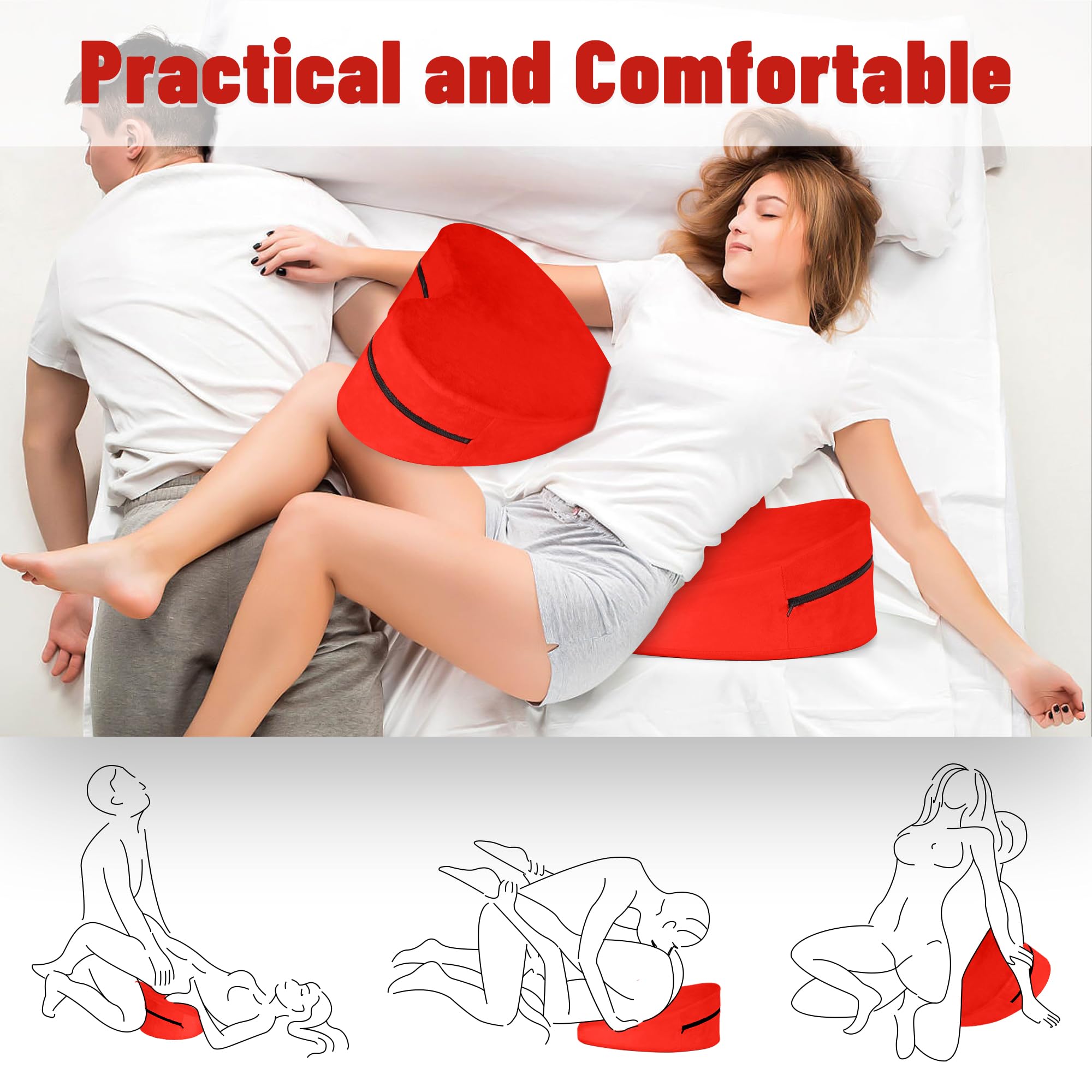 Sex Pillow Foam Heart Pillow Sex Position Pillow for Adults Sex Cushion Sex Furniture for Bedroom Couples Sex Toys